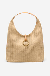 Cortefiel Raffia ring hobo bag
