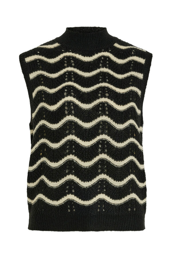 Cortefiel Open-knit waistcoat Black