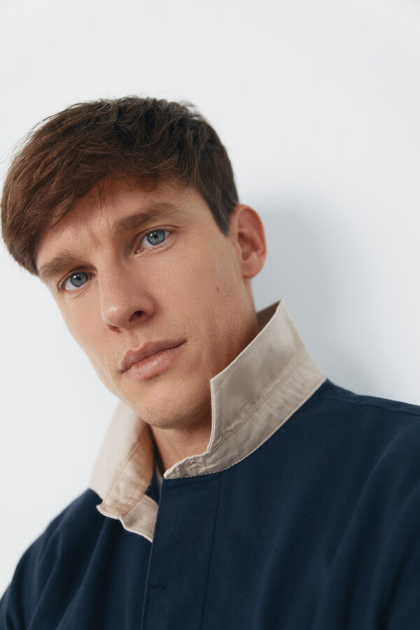 Cortefiel Polo rugby bloques Azul marino