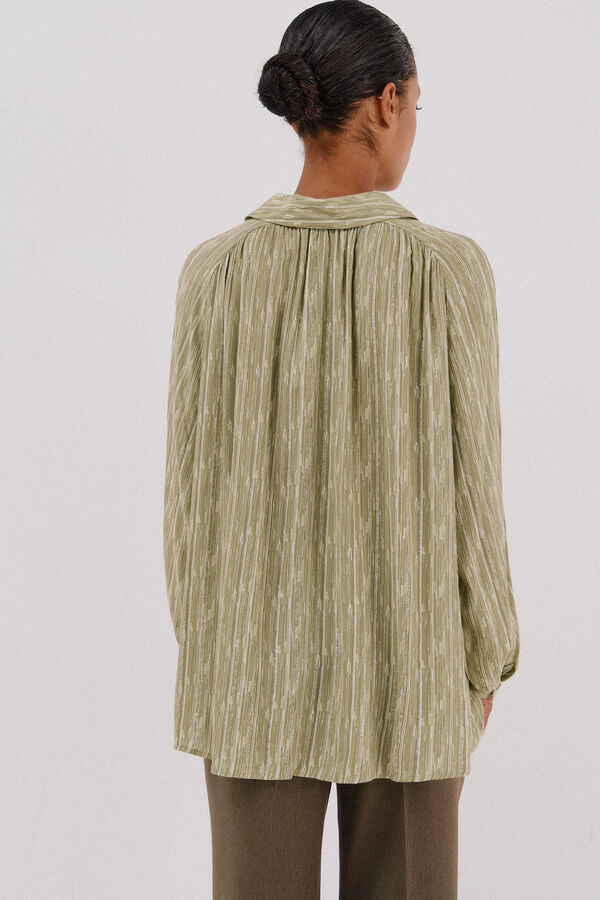 Cortefiel Blusa fluida estampada lurex Printed green