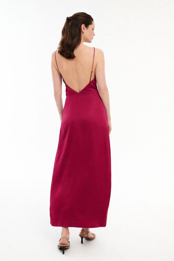 Vila Vestido midi acetinado de festa Granada