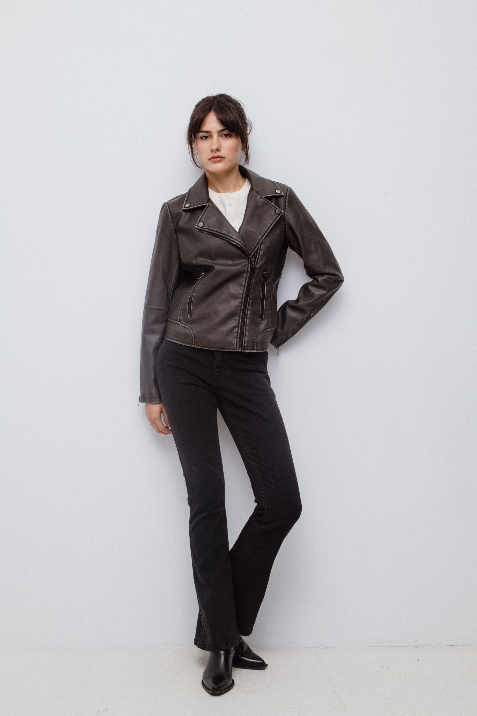 Faux leather coat womens sale