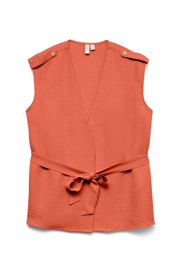 Vero Moda Top sem mangas decote cruzado Laranja