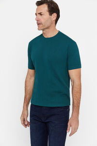 Cortefiel Basic piqué T-shirt Dark green