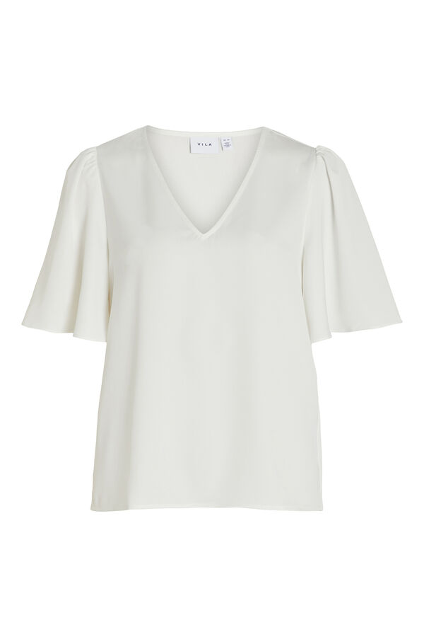 Cortefiel Short-sleeved blouse White