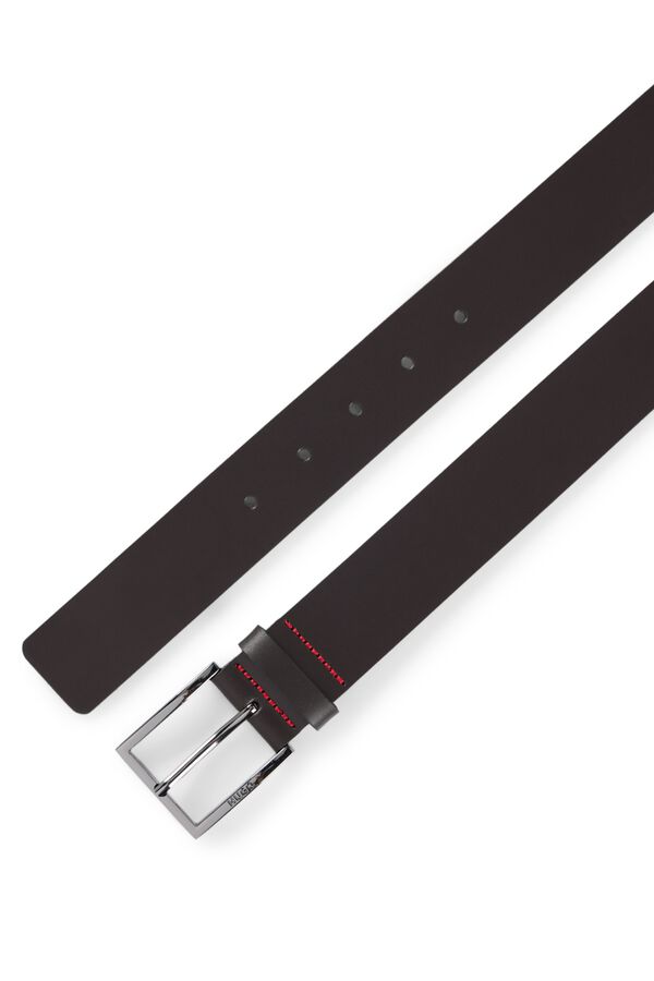 HUGO Leather belt Dark brown