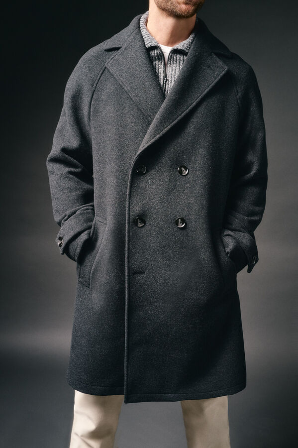 OOTO Sobretudo cruzado de lã Cinzento