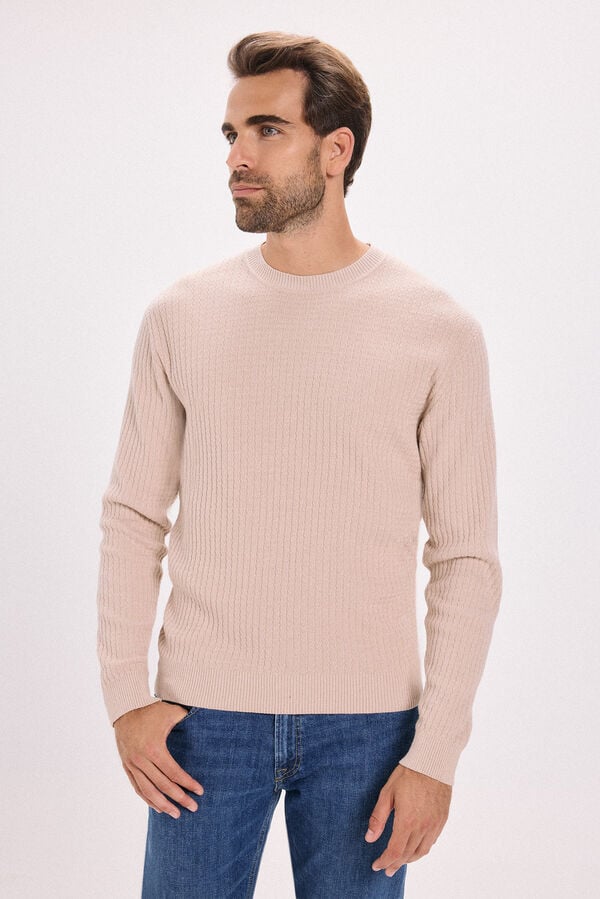 Jack & Jones Camisola básico de malha liso Tostado