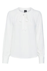Cortefiel Long-sleeved round neck top White