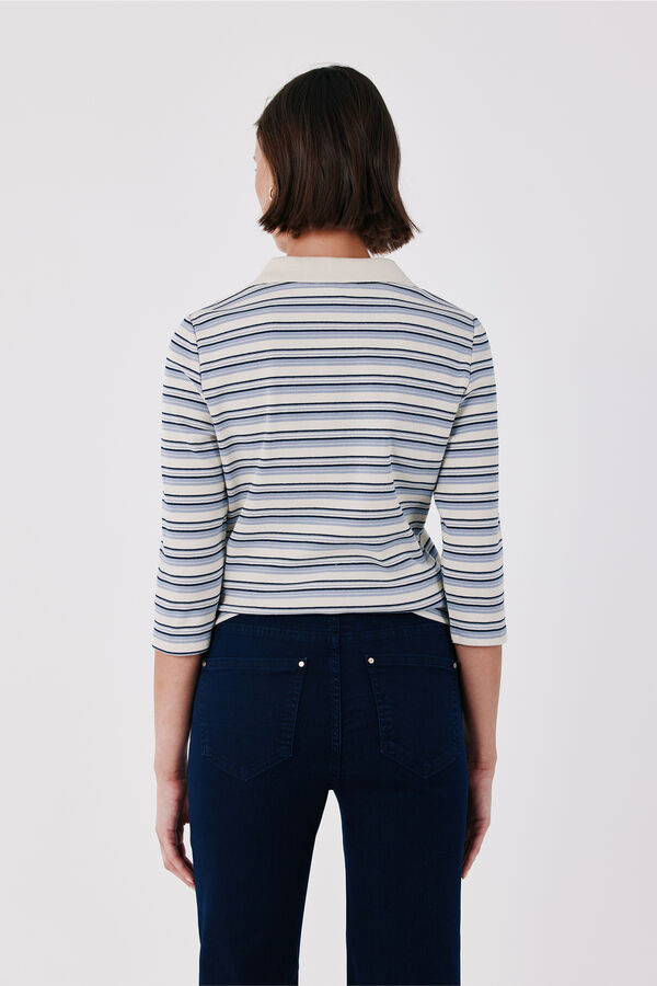 Cortefiel Striped polo shirt Navy
