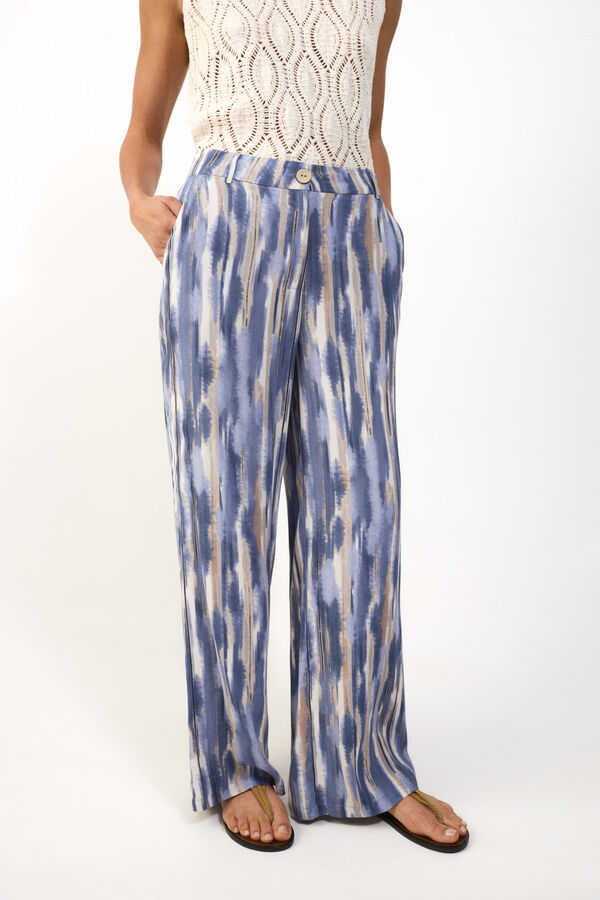 Slowlove Pantal&oacute;n estampado Printed blue