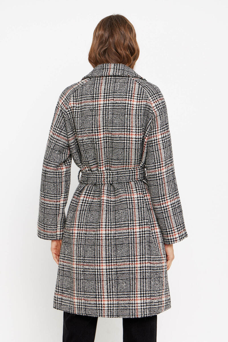 Cortefiel Checked trench coat Printed white