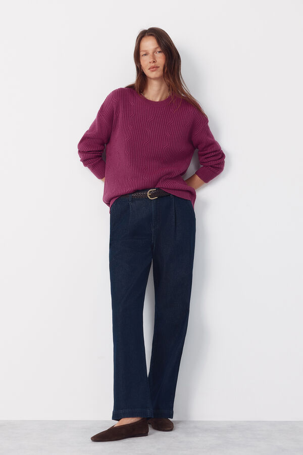 Cortefiel Soft feel jumper Purple
