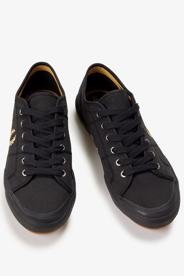 Fred Perry Sapatilha B708 Vintage Canva Preto