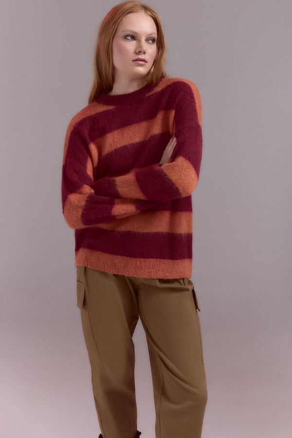 Cortefiel Striped jumper Red