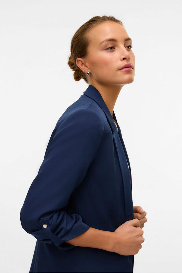 Vero Moda Blazer aberto com manga arregaçadas Azul