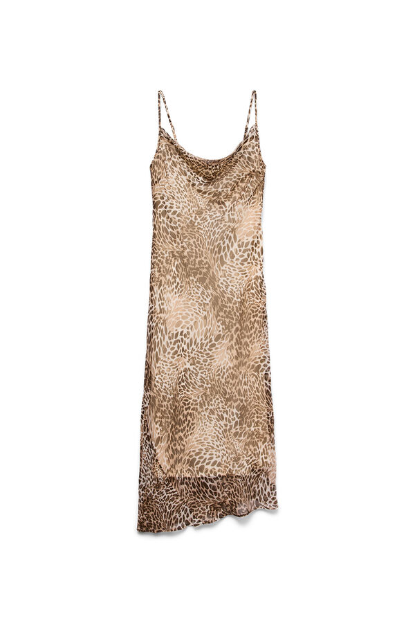 Vero Moda Chiffon strap dress Dark brown