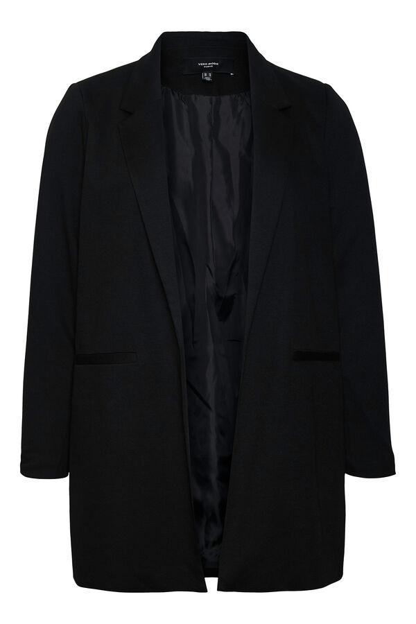 Vero Moda Curve Blazer manga comprida com bolsos plus size Preto