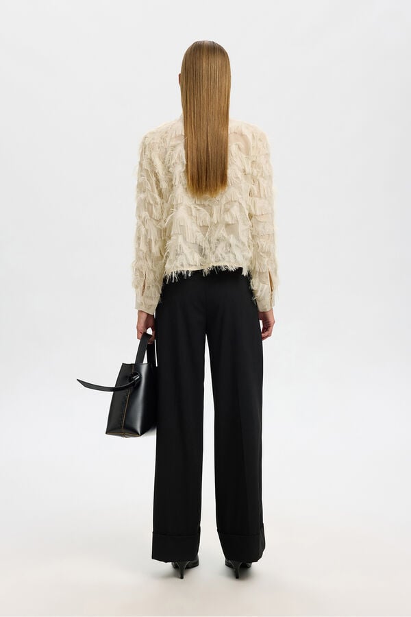 Selected Camisa curta fofa Tostado