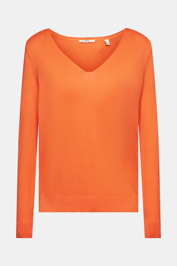Cortefiel Cotton knit jumper Orange