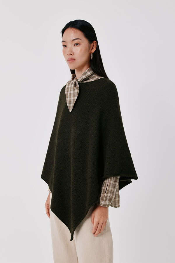 Cortefiel Soft touch poncho Kaki