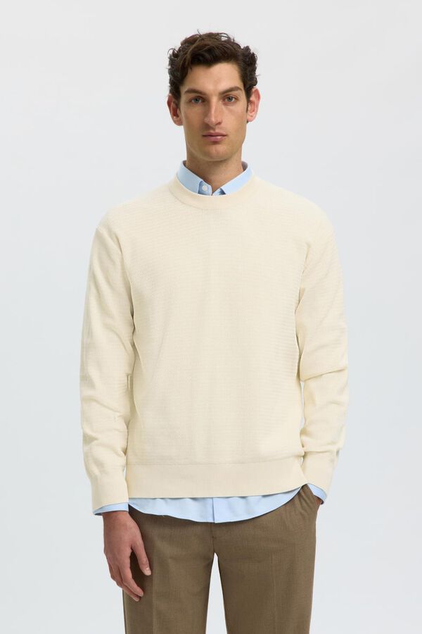 Selected Camisola em algod&atilde;o org&acirc;nico Tostado