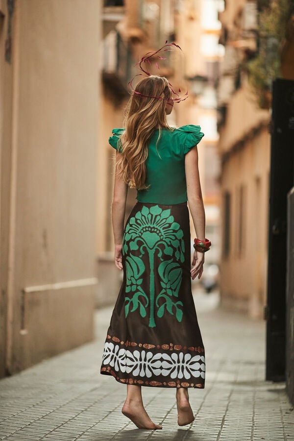 Panambi Poireti skirt Printed green