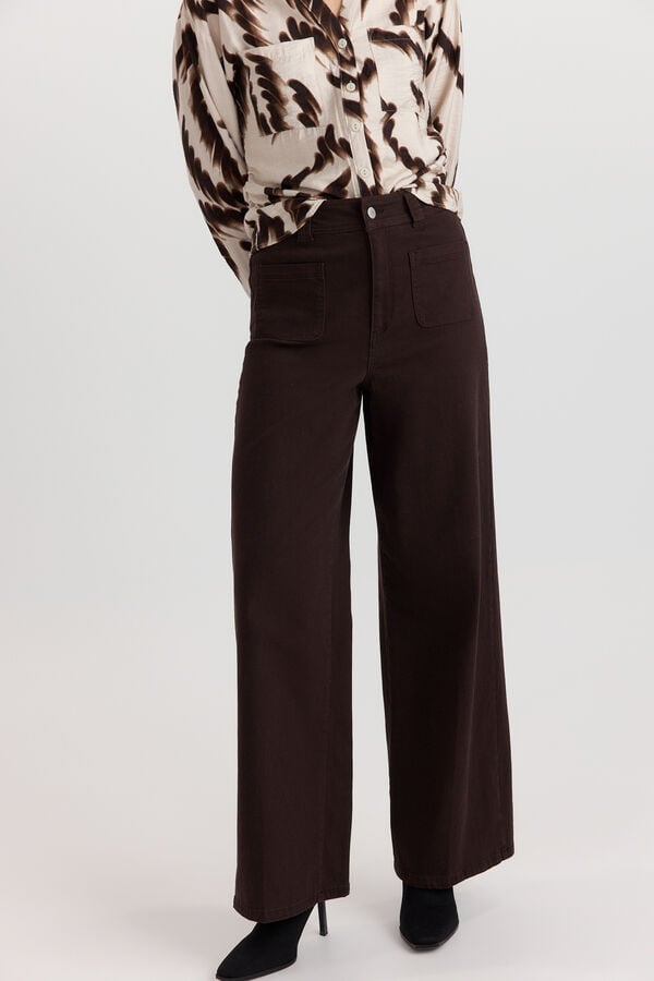 Vero Moda Jeans largos de algod&atilde;o Castanho
