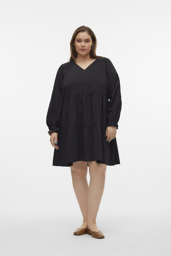 Cortefiel Plus size short dress  Black