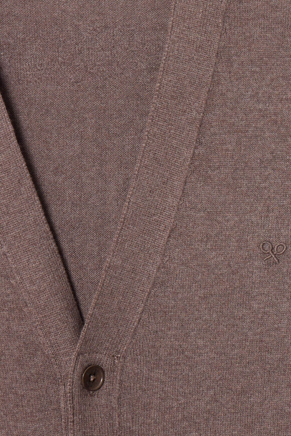 Silbon C&aacute;rdigan cl&aacute;sico liso Marr&oacute;n oscuro