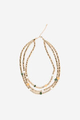 Cortefiel Collar triple piedras Amarillo