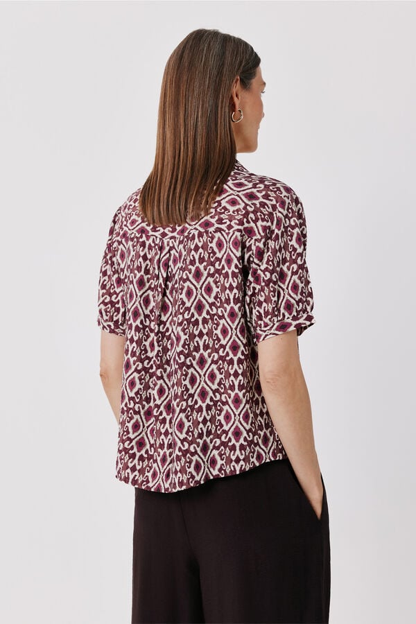 Cortefiel Short sleeve shirt Printed red