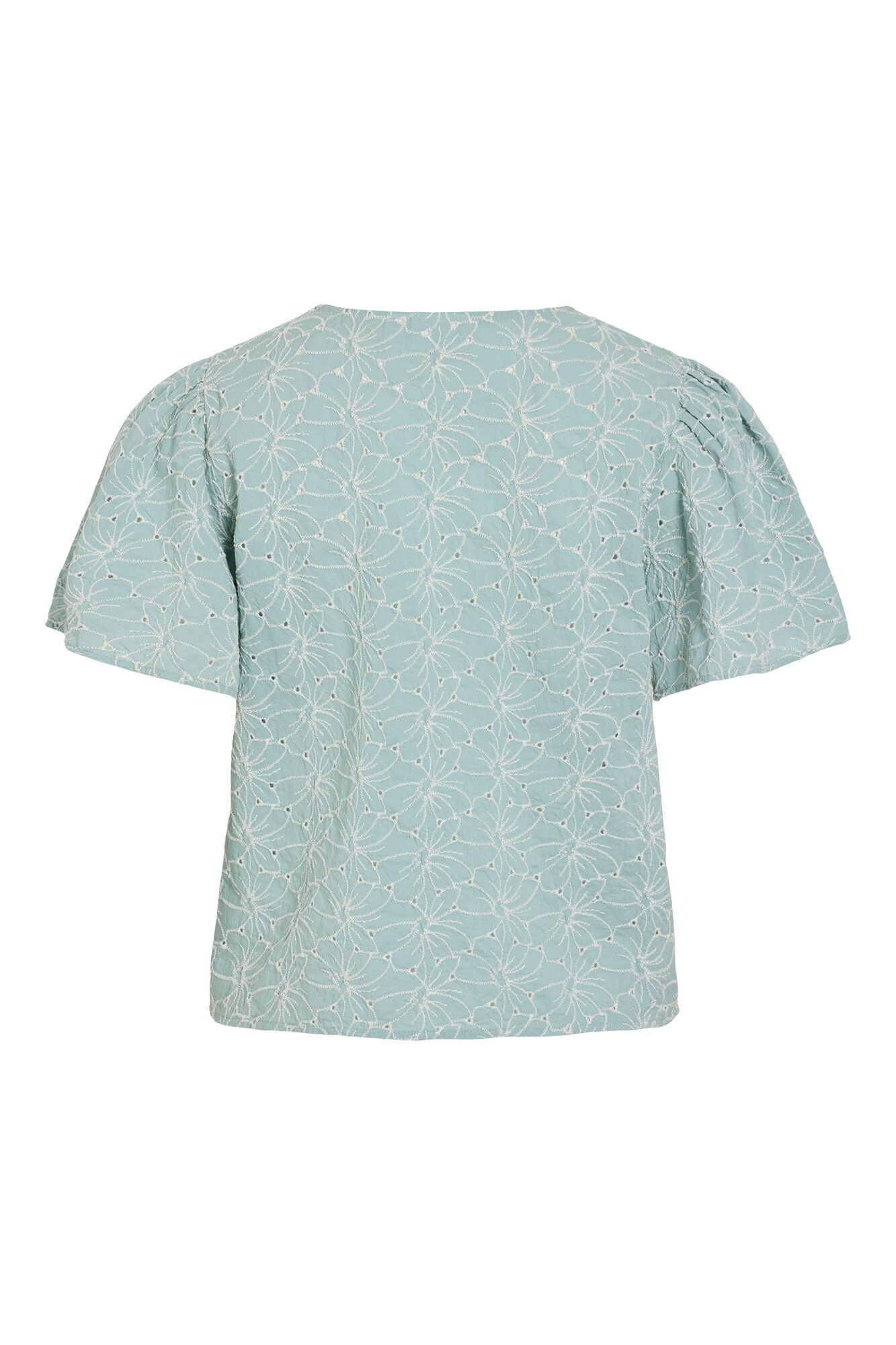 Vila Blusa de manga curta com bordado floral