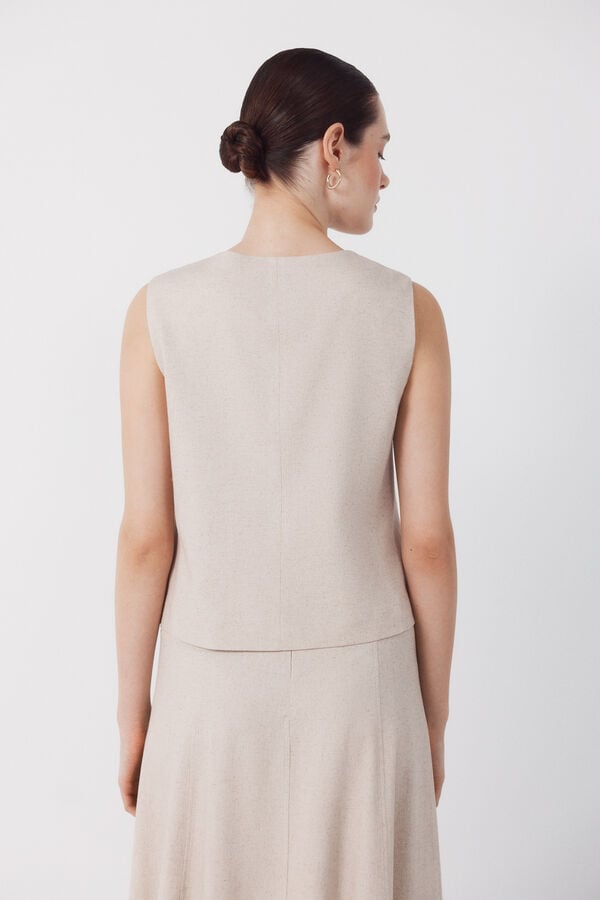 Cortefiel Tailored waistcoat Nude