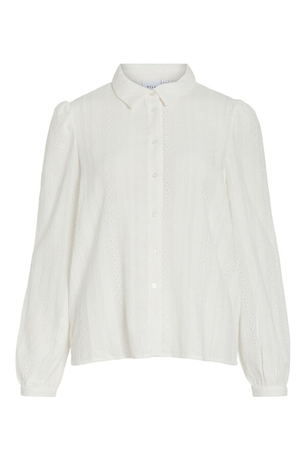 Vila Camisa manga comprida com bordado ingl&ecirc;s Branco