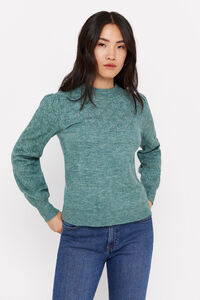 Cortefiel Combined plain knit jumper Turquoise
