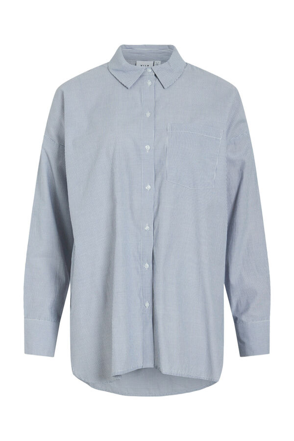 Cortefiel Camisa Oxford com bolso Azul