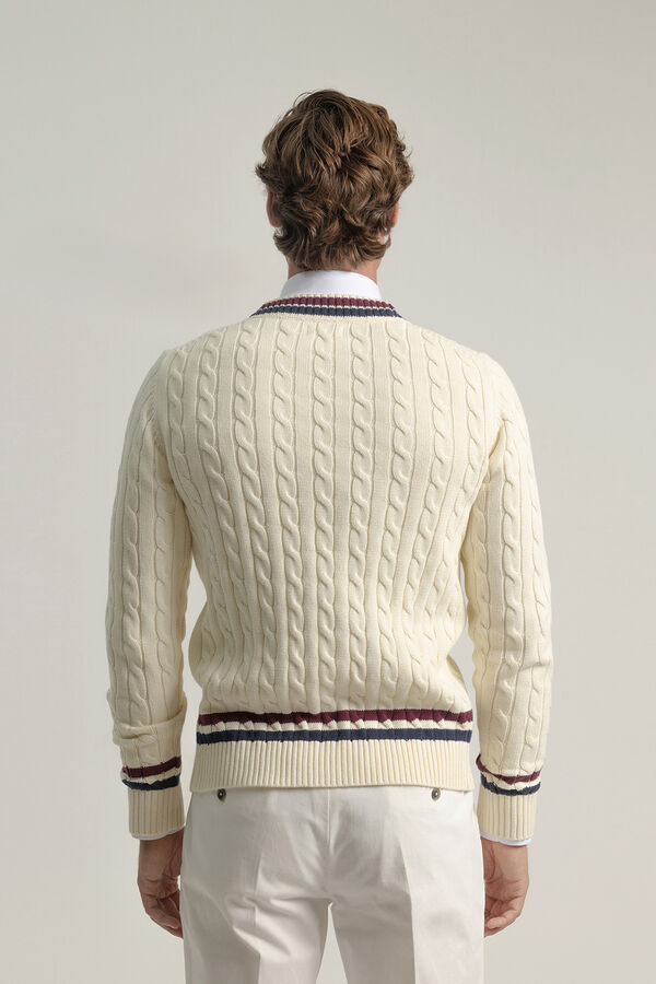 PuroEGO Cardigan universitário de algodão Tostado