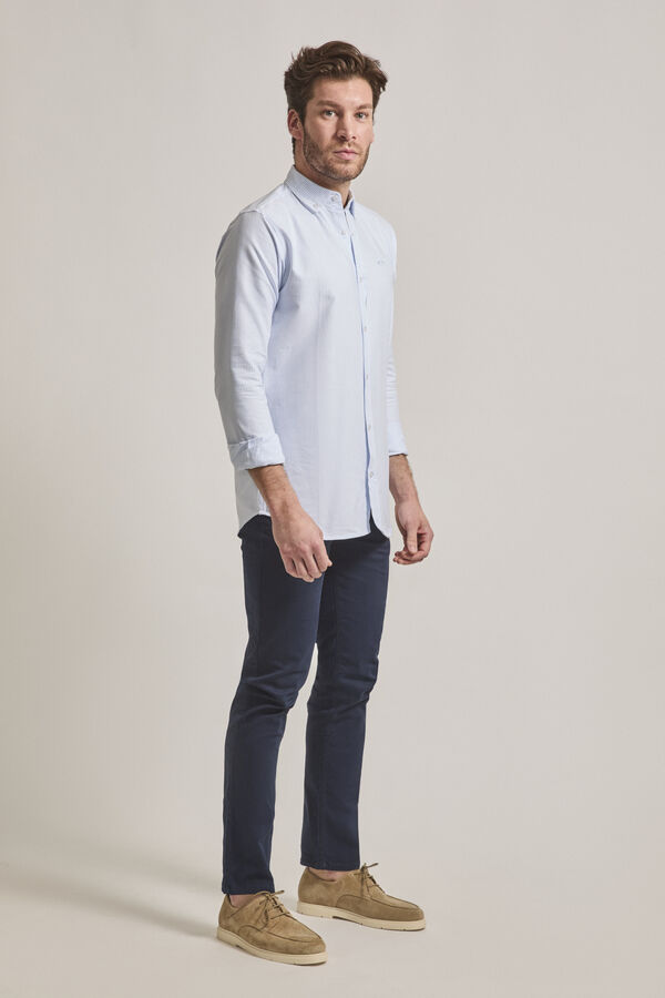 Street Monkey Camisa oxford riscas Azul