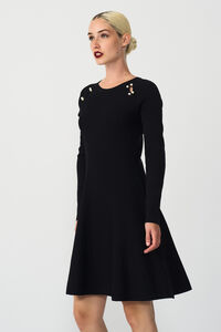 Cortefiel Short dress with pearls Black