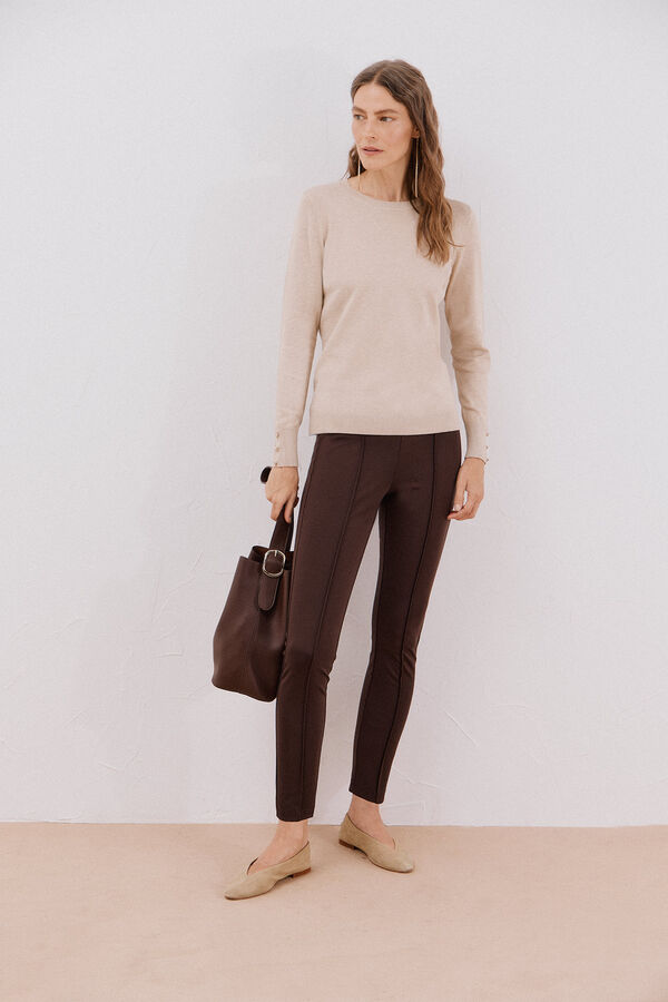 Cortefiel Legging de mujer de punto Marrón oscuro