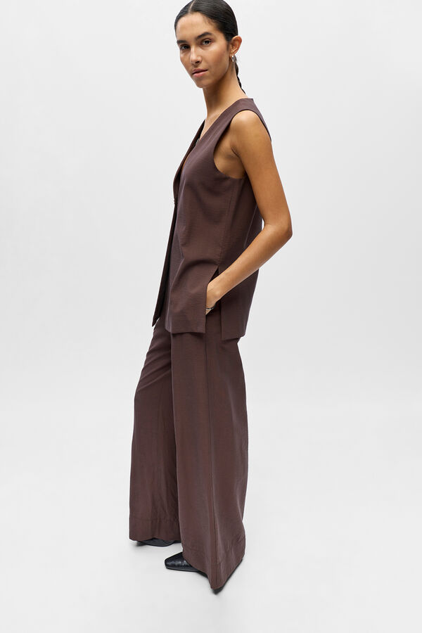 Object Top colete fluido Castanho