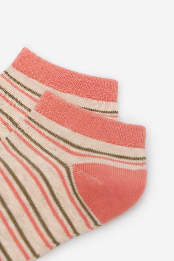Cortefiel No-show socks with striped print Multicolour