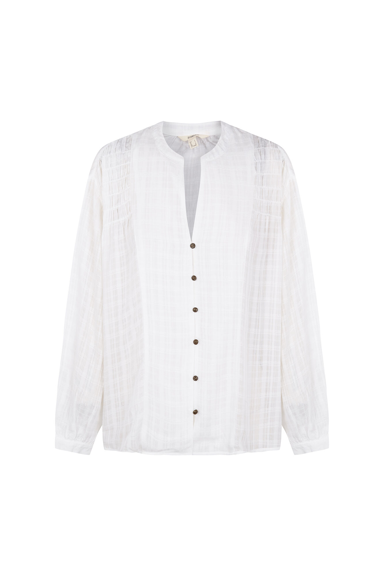 Slowlove Blusa frunce abullonada