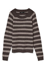 Vero Moda Camisola básico feminino de manga comprida Castanho