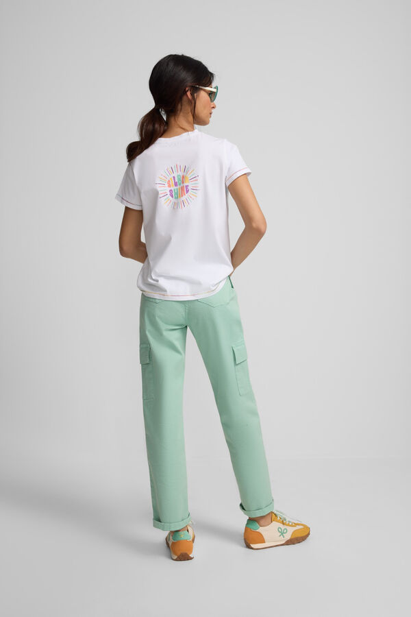 Silbon Calça cargo jeans Verde