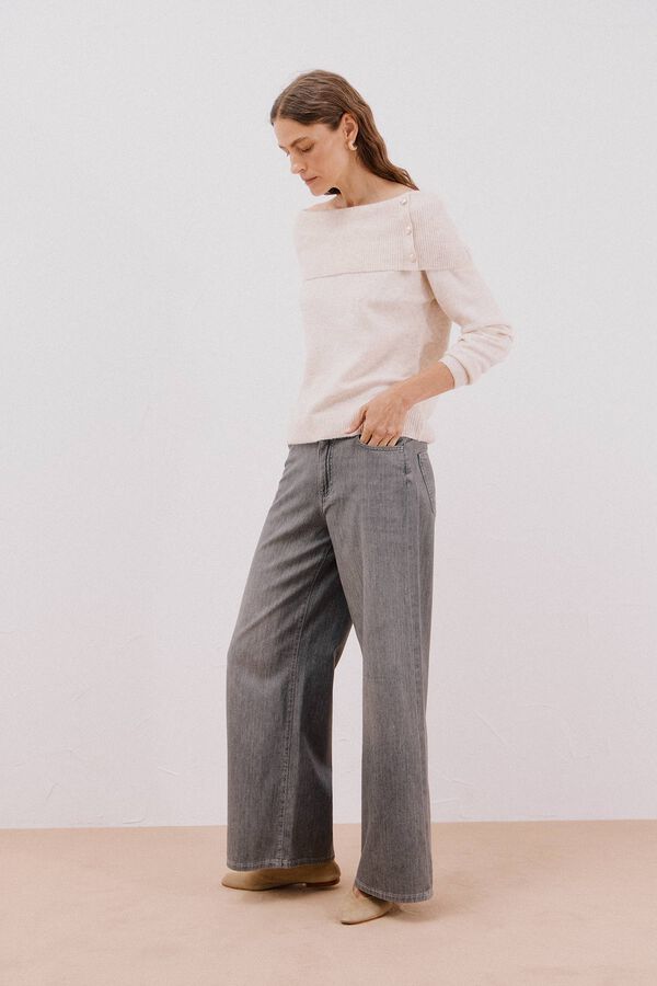 Cortefiel multiway neck sweater Ivory