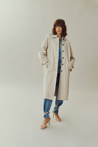 Cortefiel Buttoned trench coat Grey