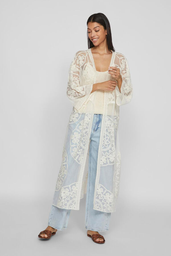 Cortefiel Embroidered midi kaftan Grey