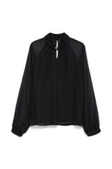 Vero Moda Blusa com manga bal&atilde;o Preto